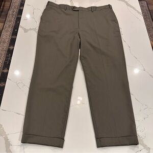 Hart Schaffer Marx Men’s 100% Wool Dress Pants 44 Cuffed Flat Front Lightweight